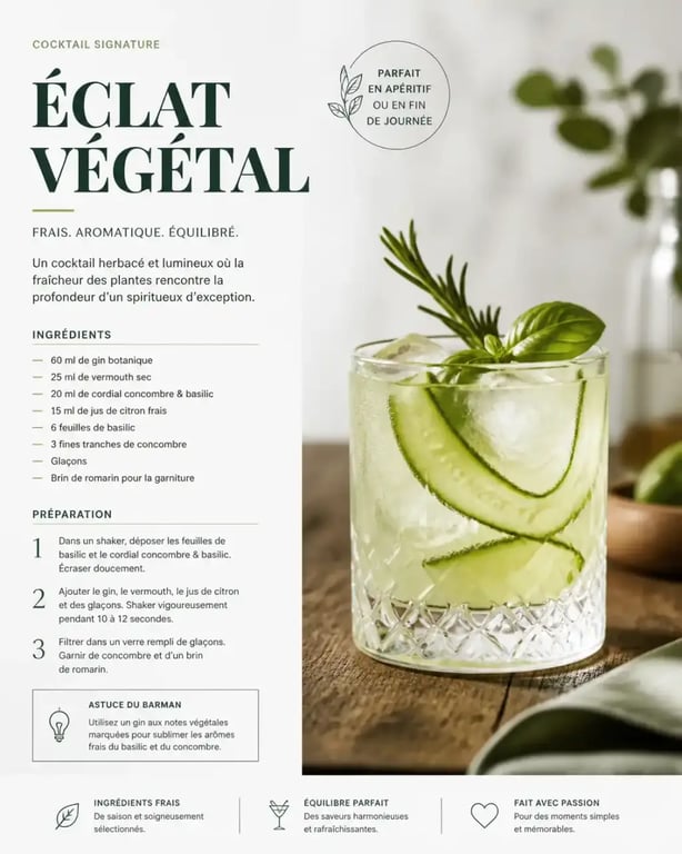 Cocktails artisanaux Les Temps Gourmands boutique traiteur Pont-l'Abbé