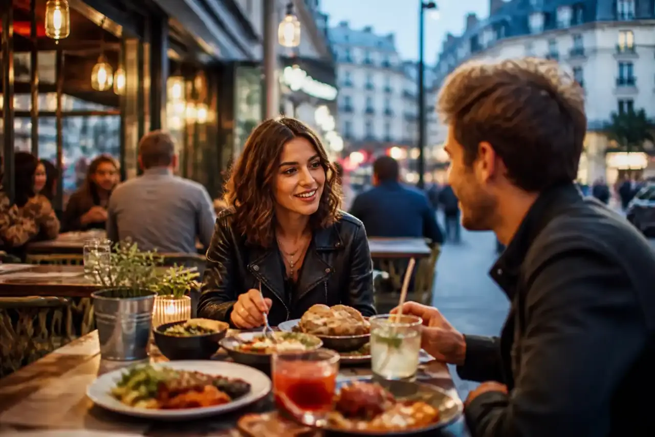 Table de street food colorée et vibrante