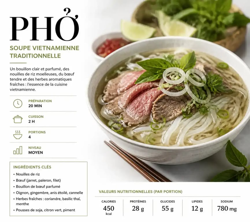 Bol de Phở traditionnel, spécialité de la street food vietnamienne