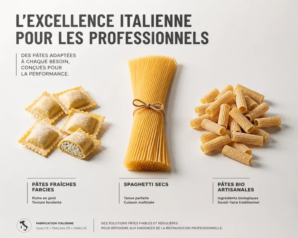 Comparatif des types de pâtes italiennes pour épicerie fine et professionnels