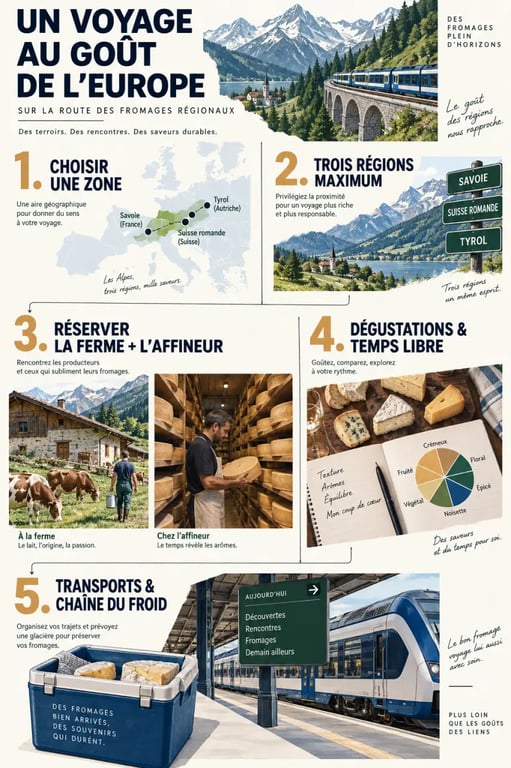 Comment organiser un voyage gastronomique à la découverte des fromages régionaux européens en cinq étapes