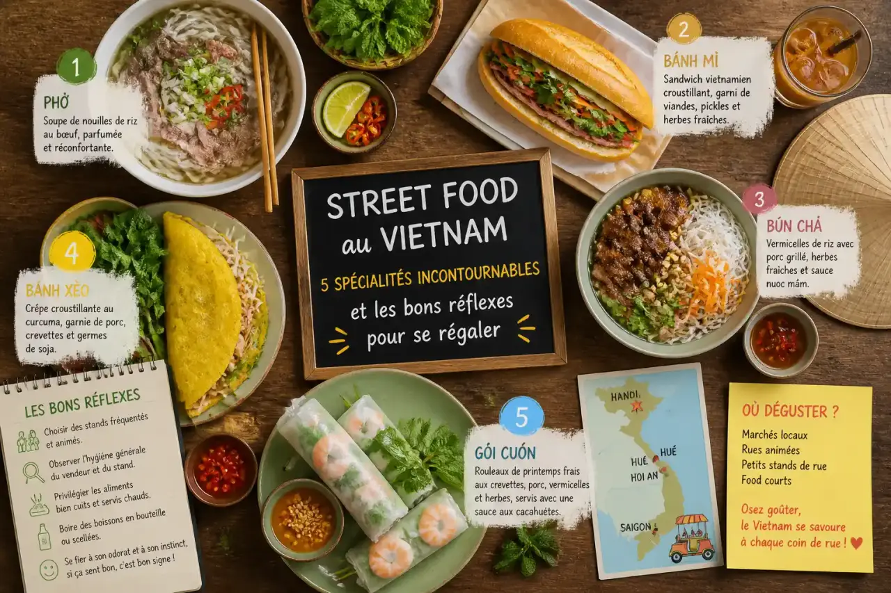 Street food au Vietnam : 5 spécialités incontournables et les bons réflexes pour se régaler