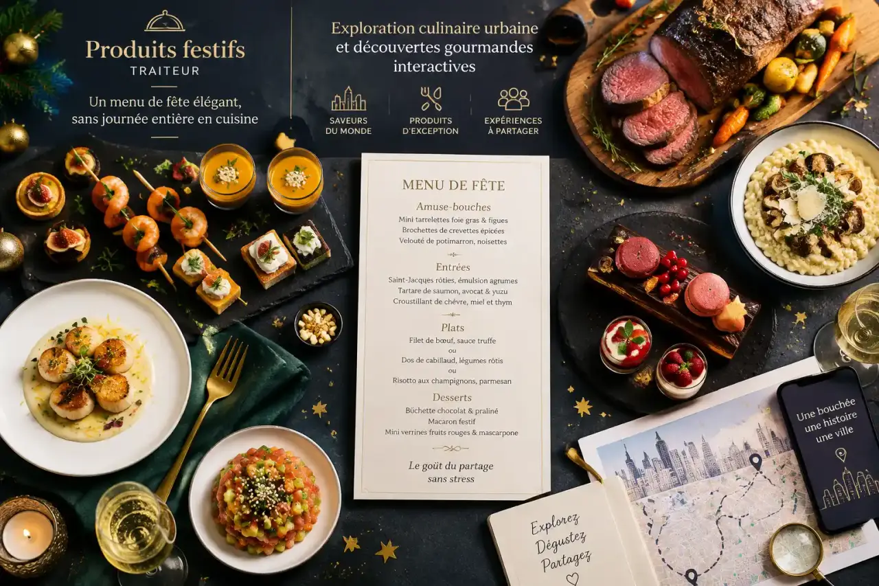 Produits festifs traiteur : un menu de fête élégant, sans journée entière en cuisine